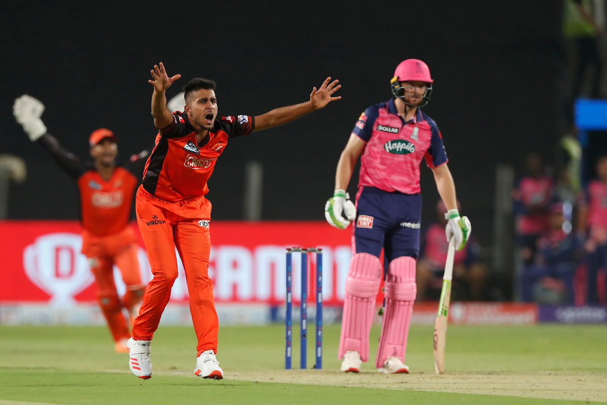 Umran Malik bowled a brilliant delivery shaping away from Jos Buttler to dismiss him