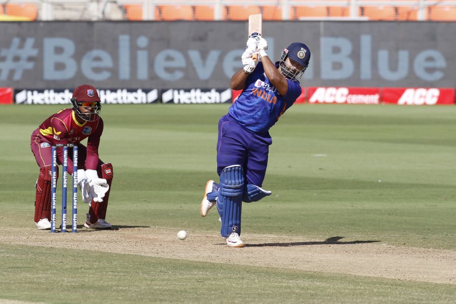 Rishabh Pant scores fifth ODI 50 of his career against WI in third ODI.