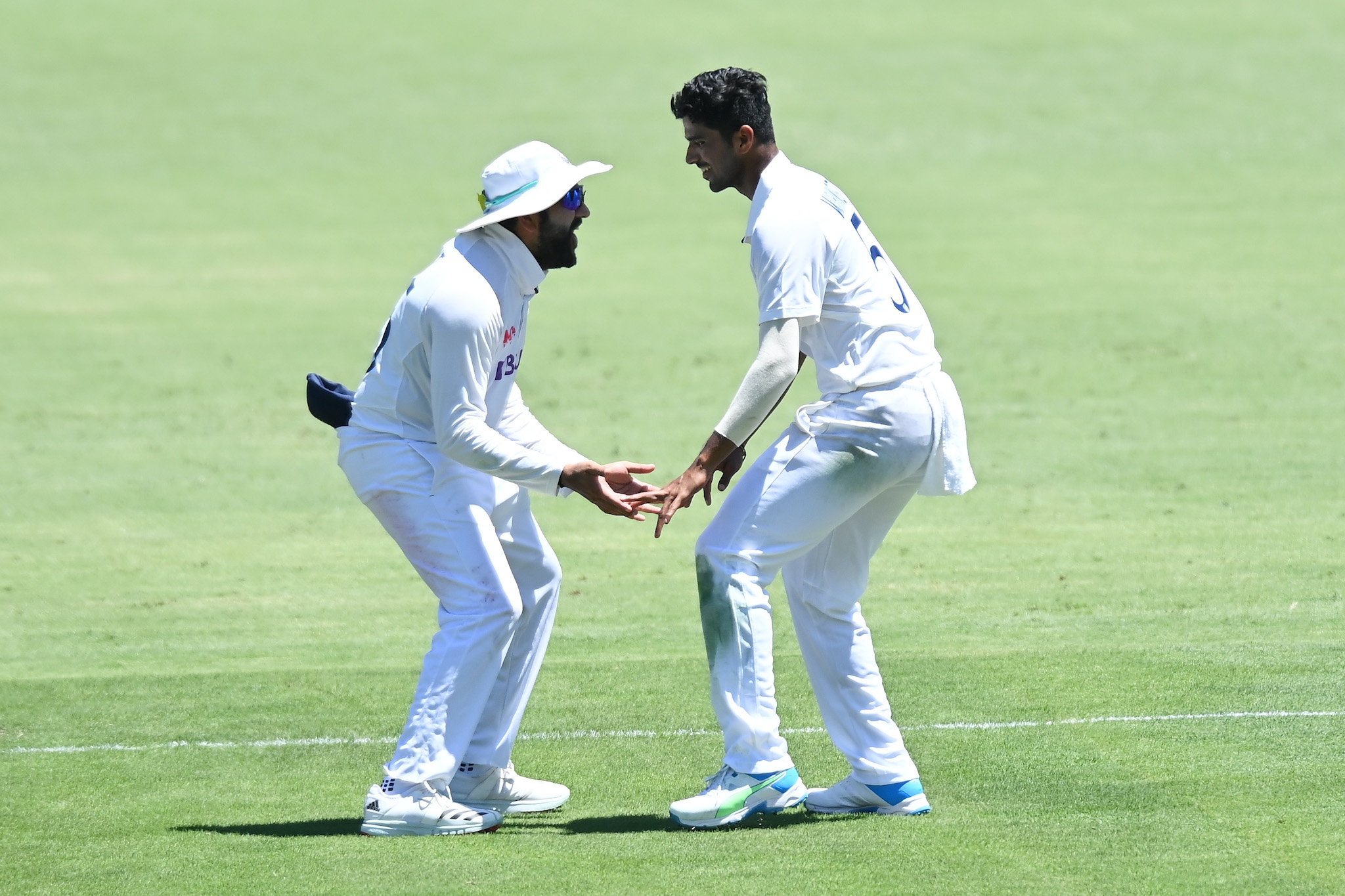 Sundar took four wickets in his debut Test at the Gabba 