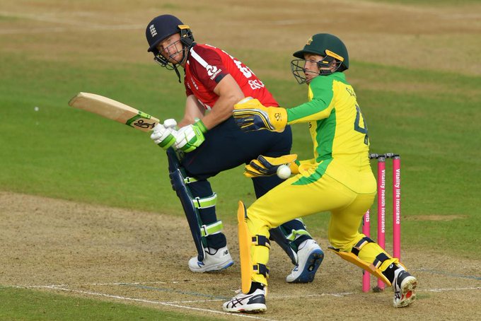 Jos Buttler top-scored for England in the second T20I against Australia