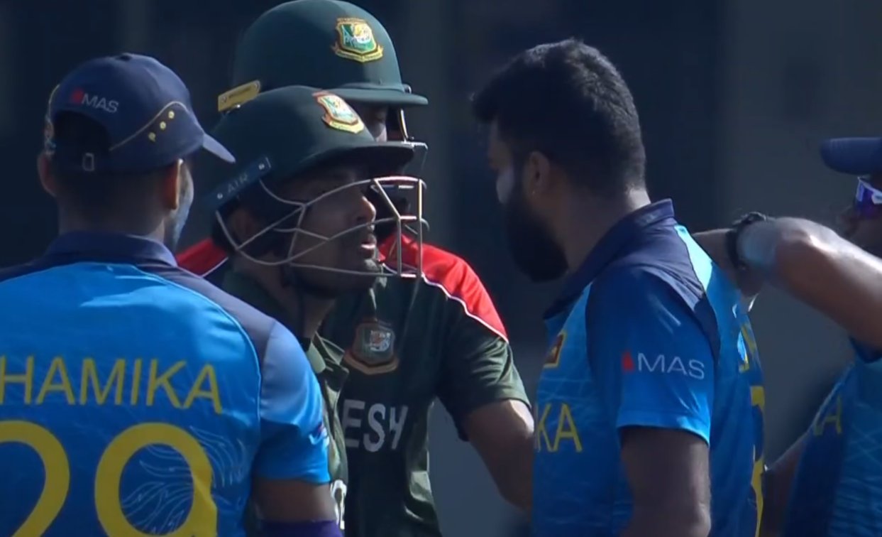 Liton Das and Lahiru Kumara indulged in a heated verbal war in Sharjah on Sunday