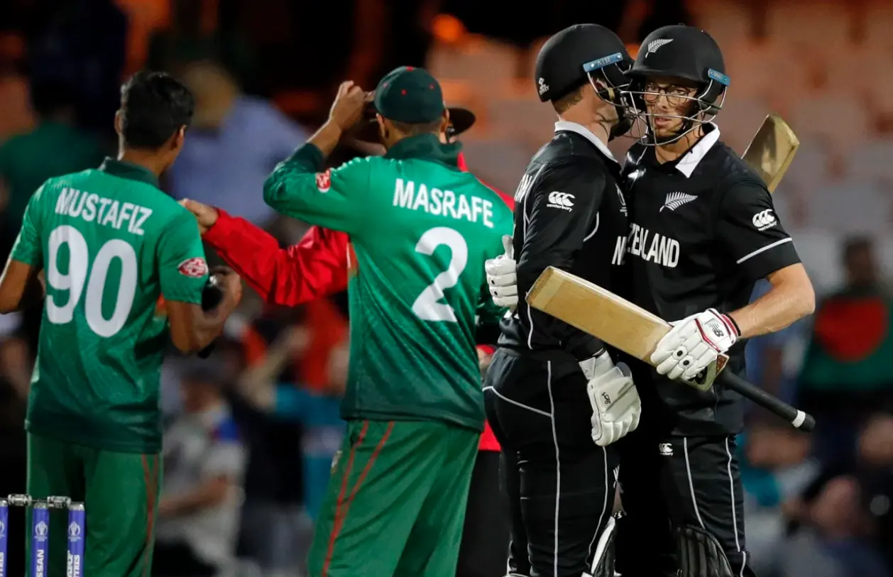 New Zealand defeated Bangladesh by 2 wickets.