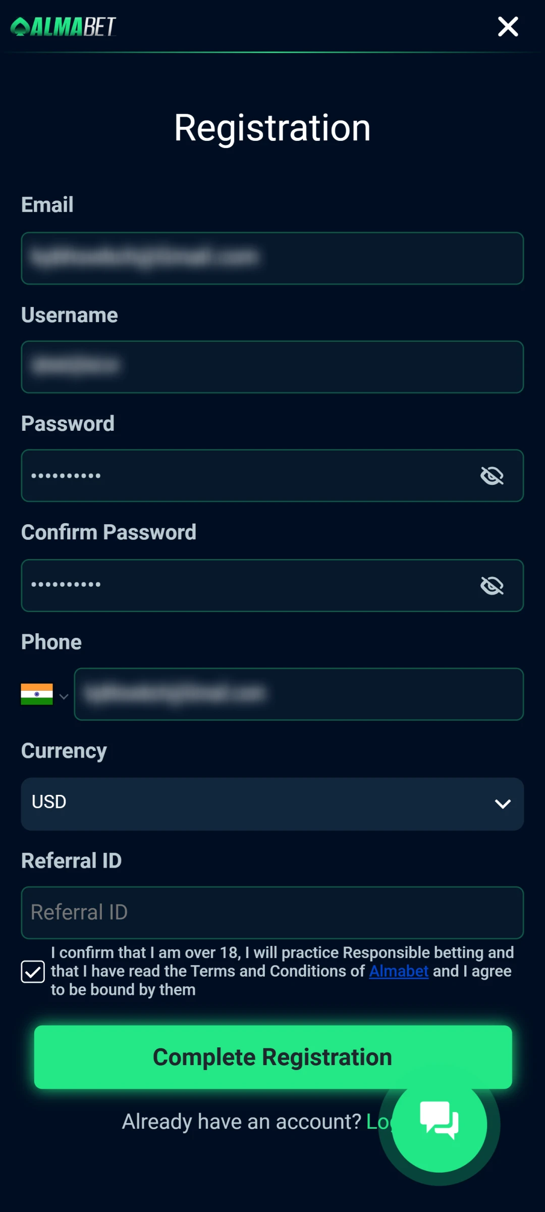 How to Register in the App.