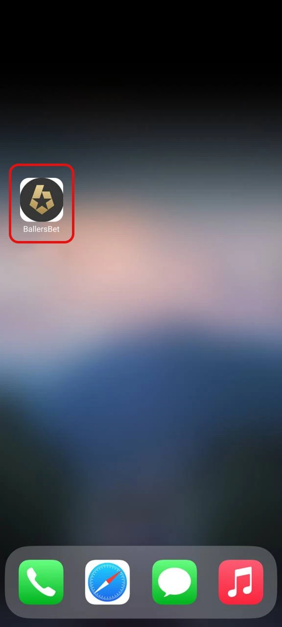 The Ballersbet application icon will appear on the home screen for quick access.