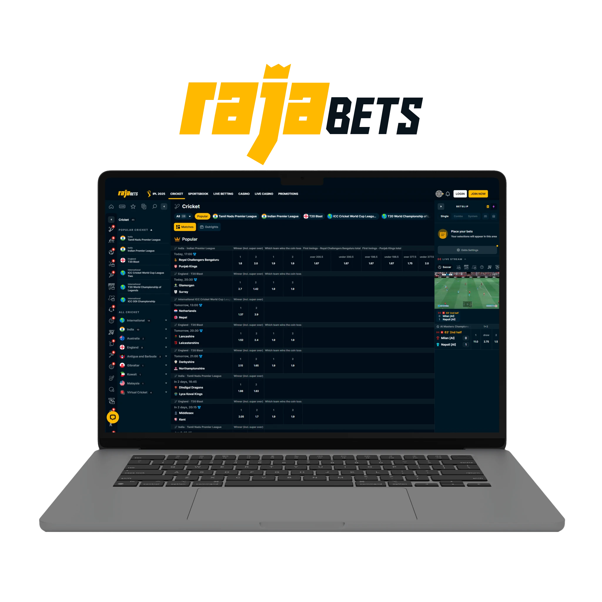 Rajabets is suitable primarily for those who appreciate legal cricket betting.