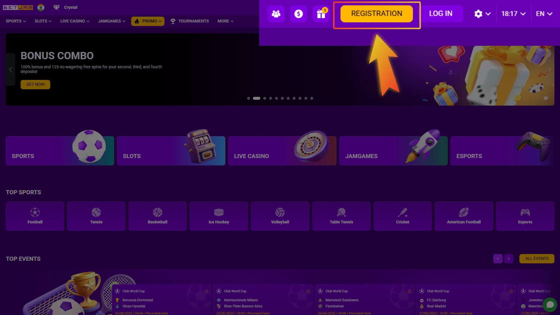 Visit the Official Betjam Website and Click “Join Now”.