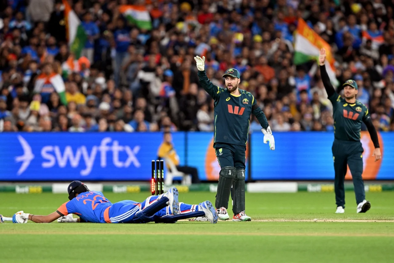 Axar Patel was distraught after being runout at a crucial juncture in the second T20I between Australia and India at the MCG