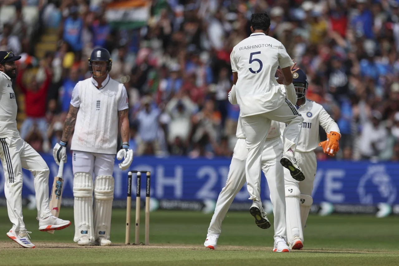 Ben Stokes was in shock while India wheeled away in celebration after his dismissal at Edgbaston on Sunday