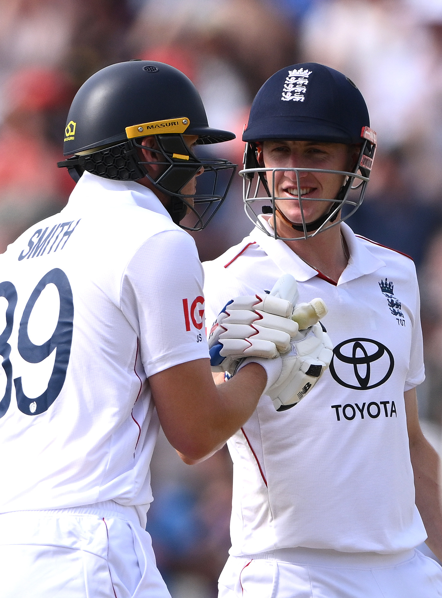 Jamie Smith and Harry Brook during their mammoth partnership against India in Birmingham.
