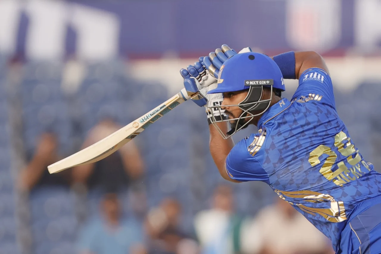 MINY skipper Nicholas Pooran in action