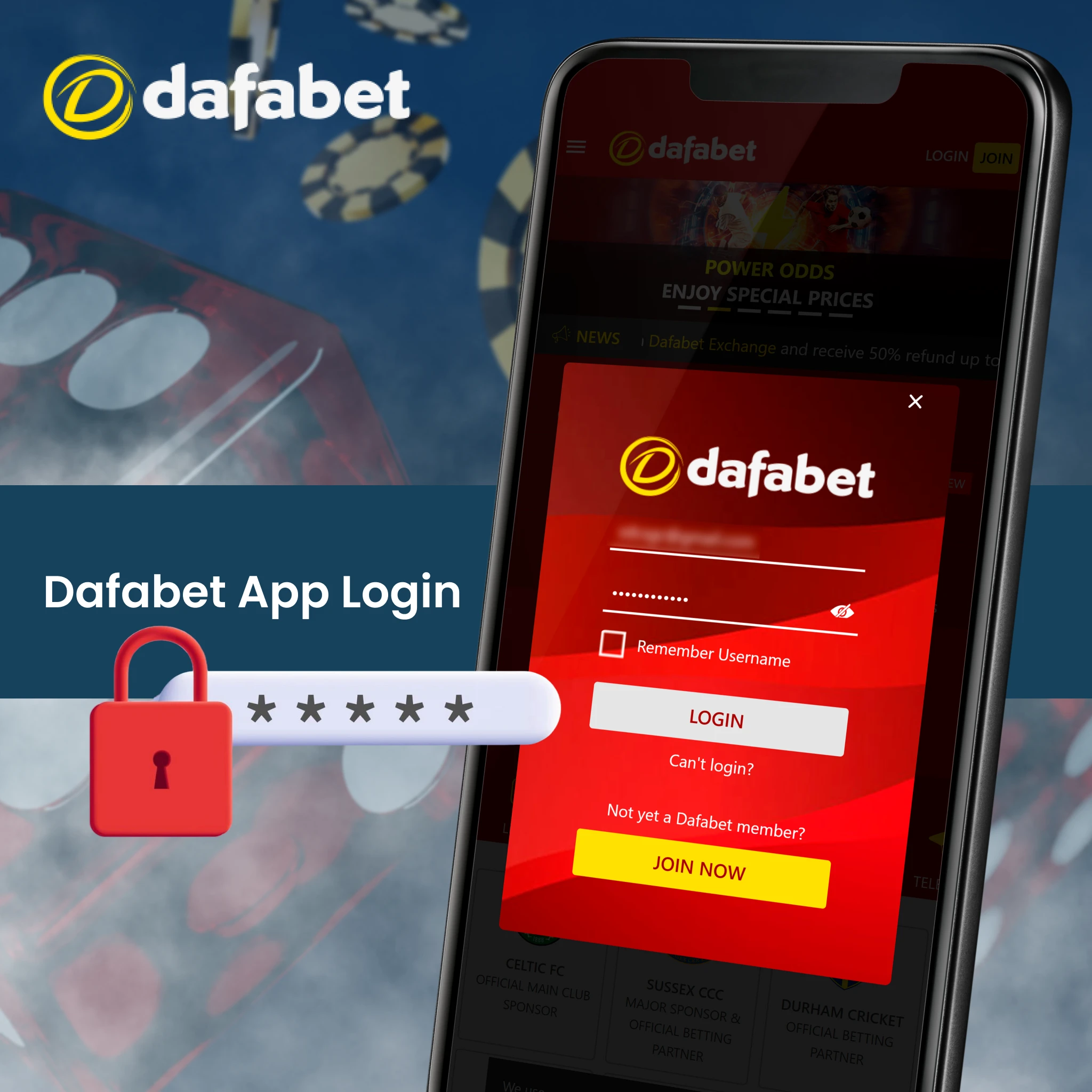Logging into Dafabet app is very fast and secure.