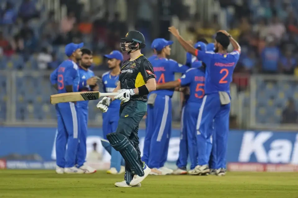 India defeated Australia by 44 runs.