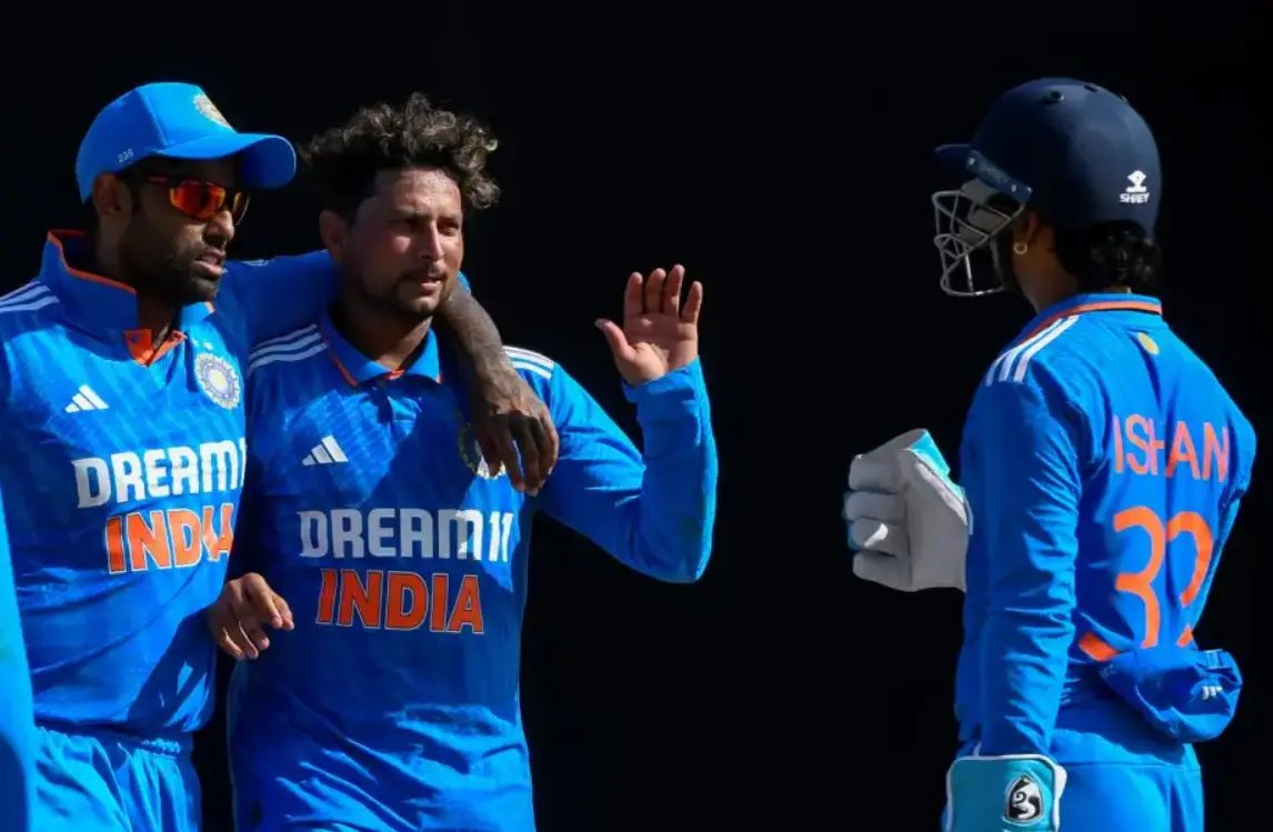 India defeated West Indies by 200 runs.