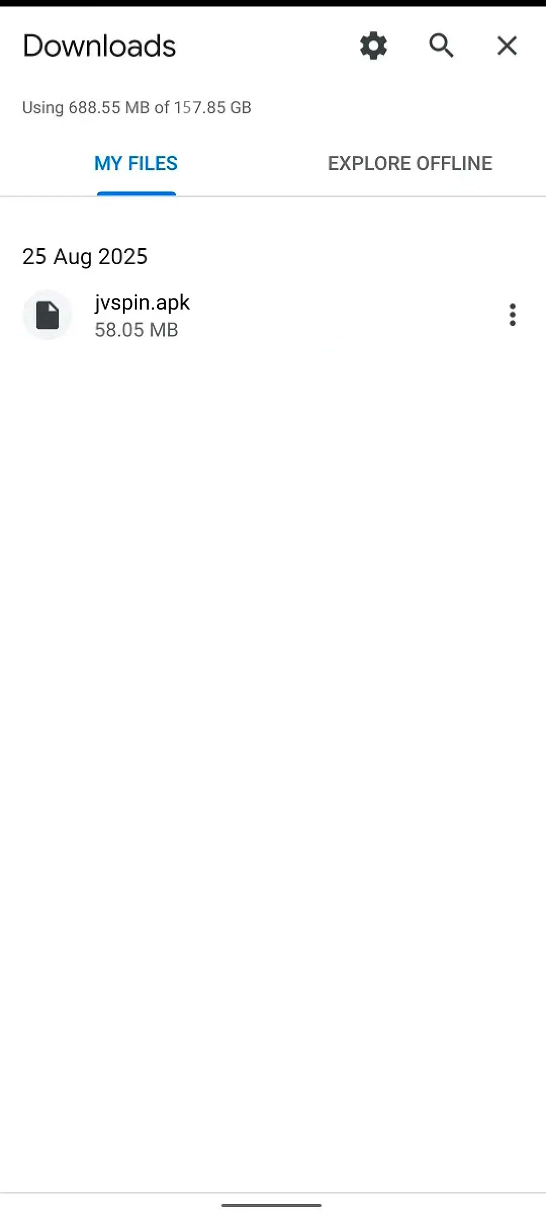 Find the apk file on the device.