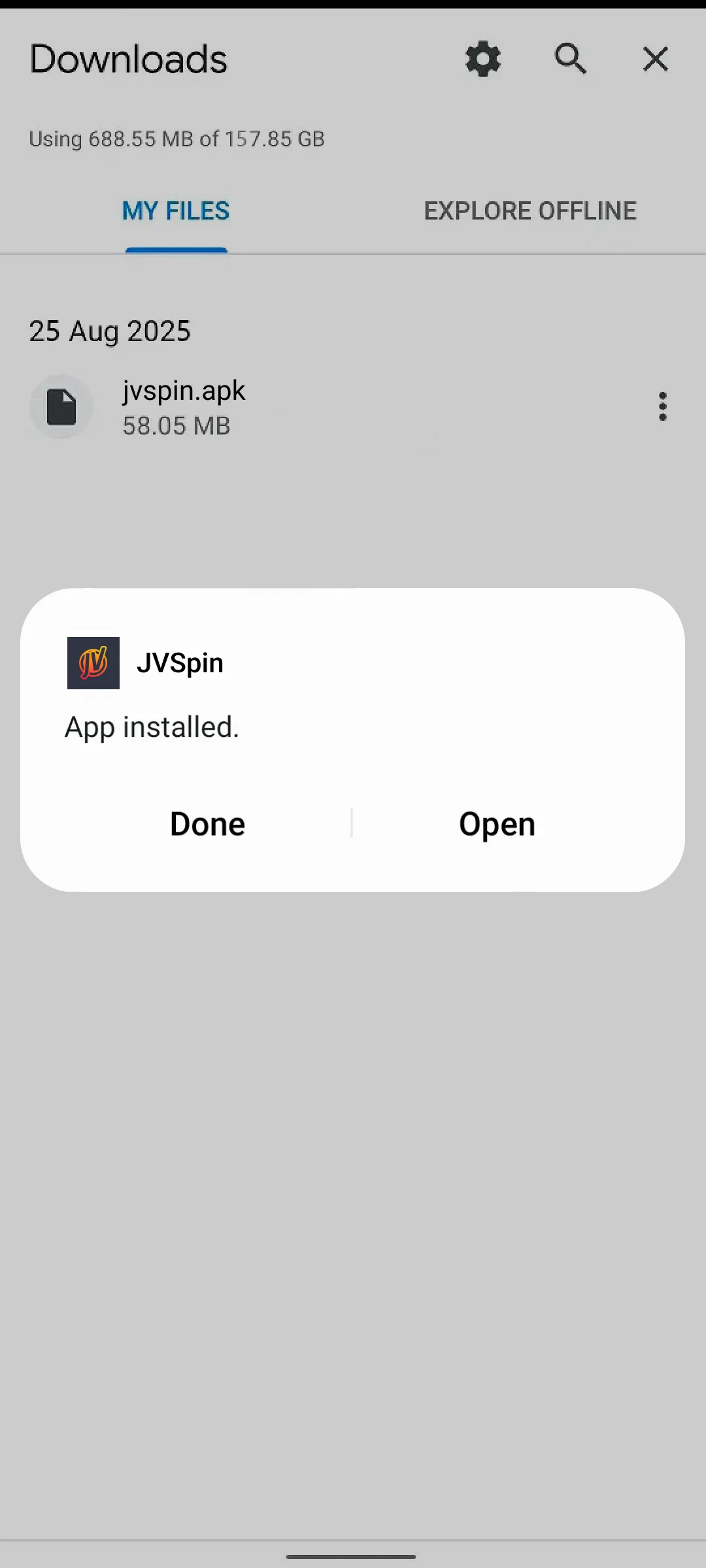 Wait for the installation to finish. Once done, the mobile application will be ready to use.