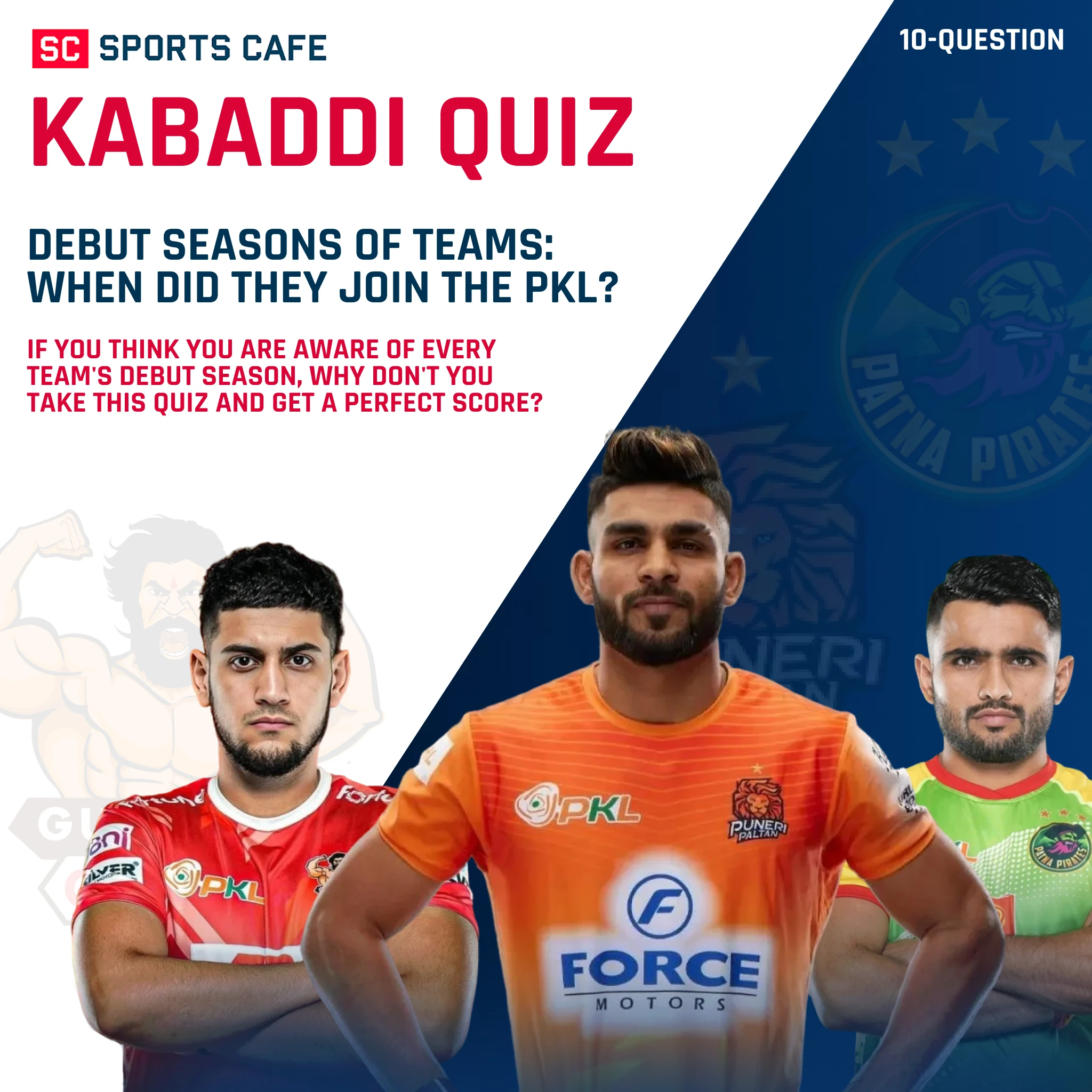PKL Team Debut Seasons Quiz