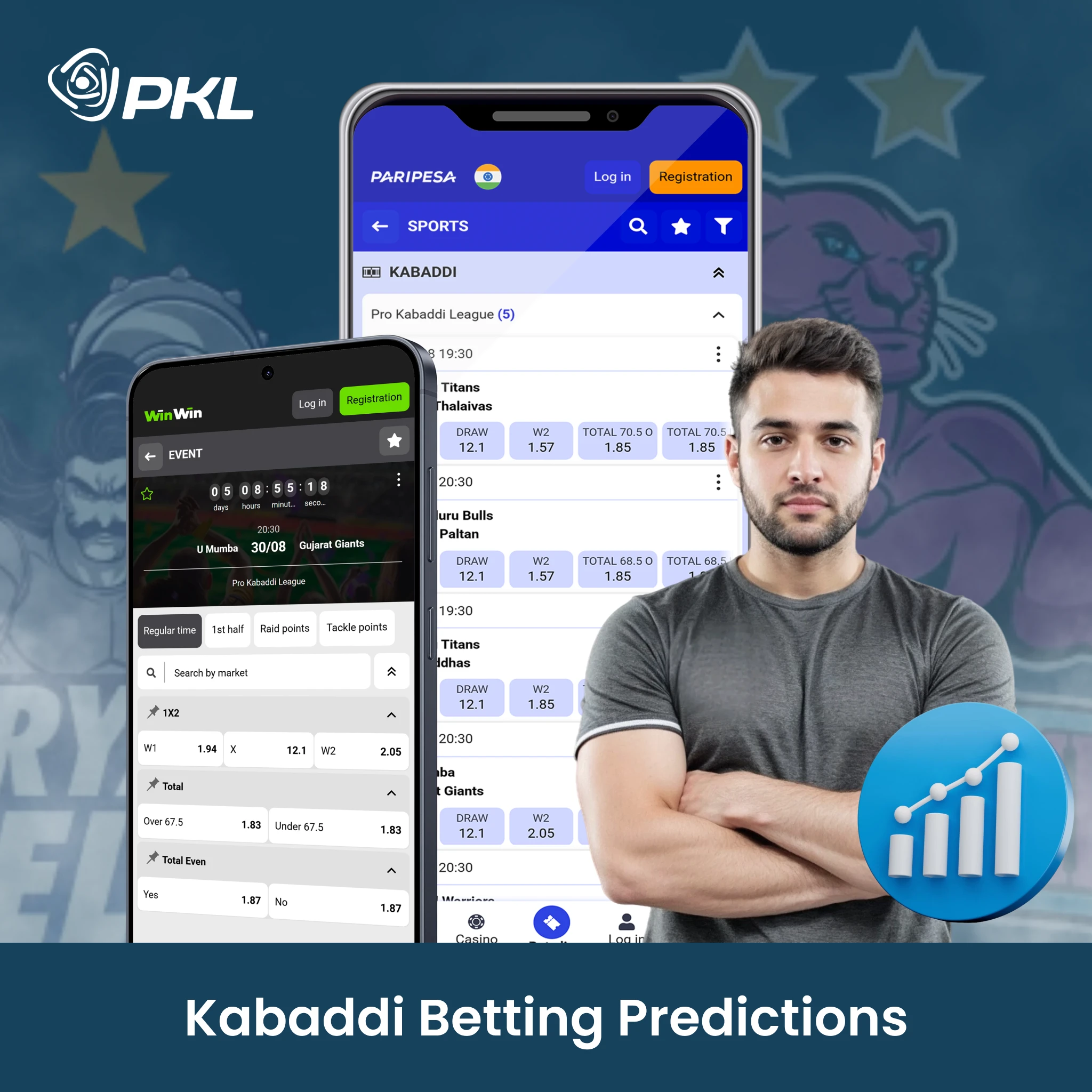 The key factors for predicting Kabaddi are the shape of the team, physical fitness and psychology of the players.