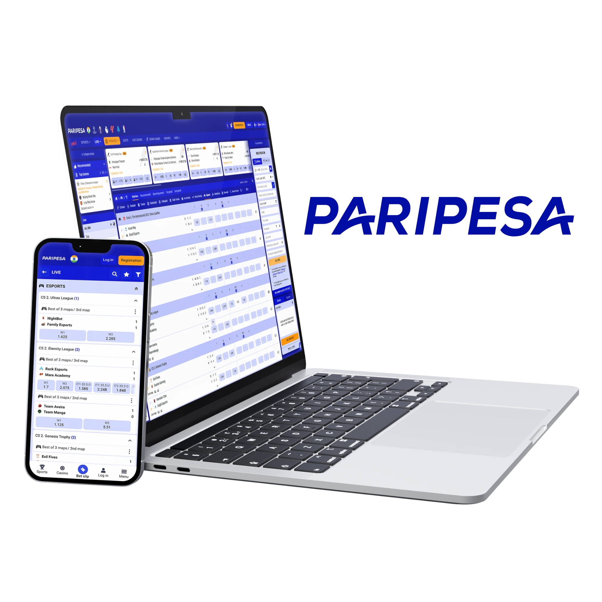 Paripesa — esports betting platform with extensive game coverage.