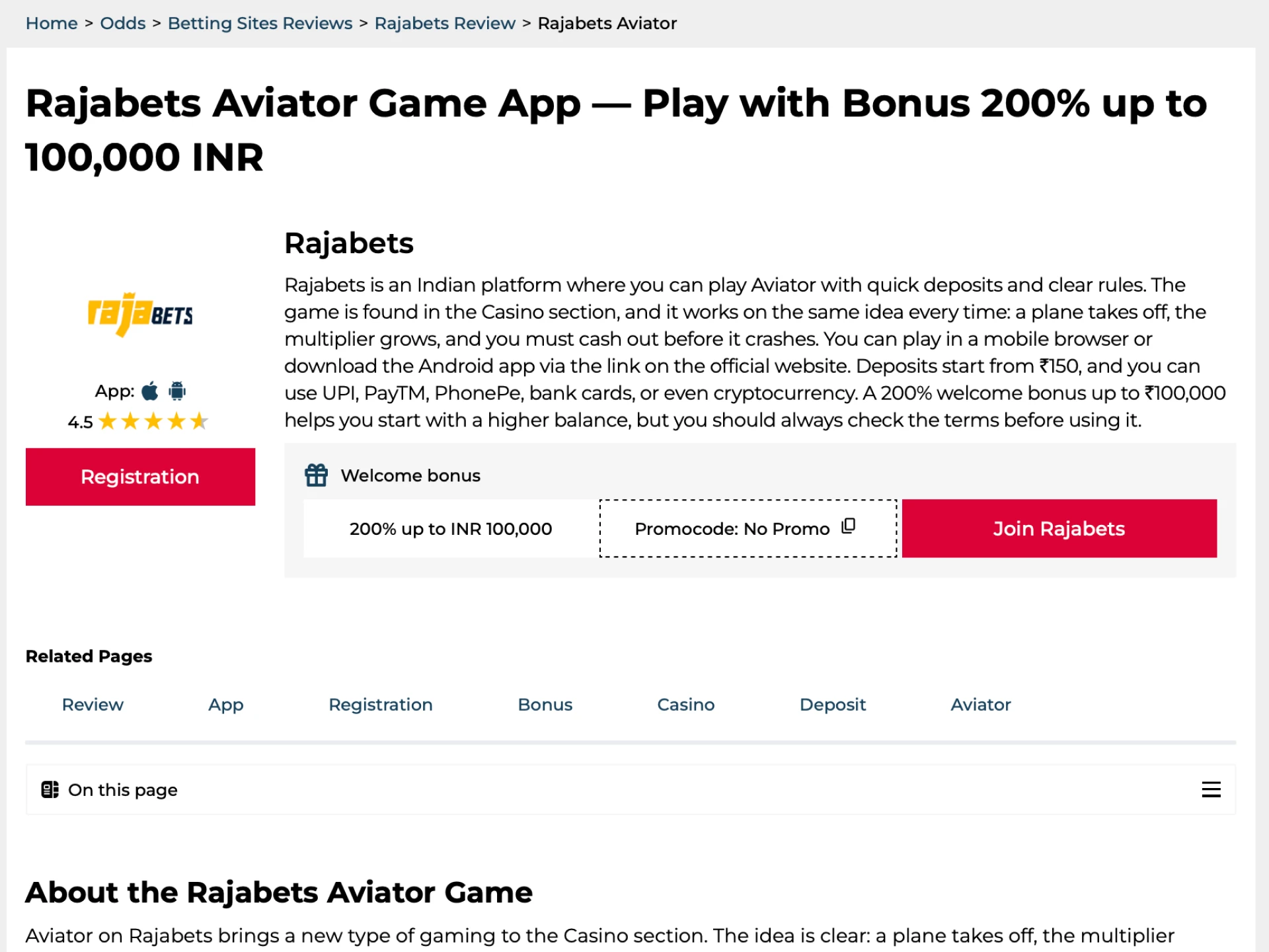 Visit the official Rajabets website using our link.