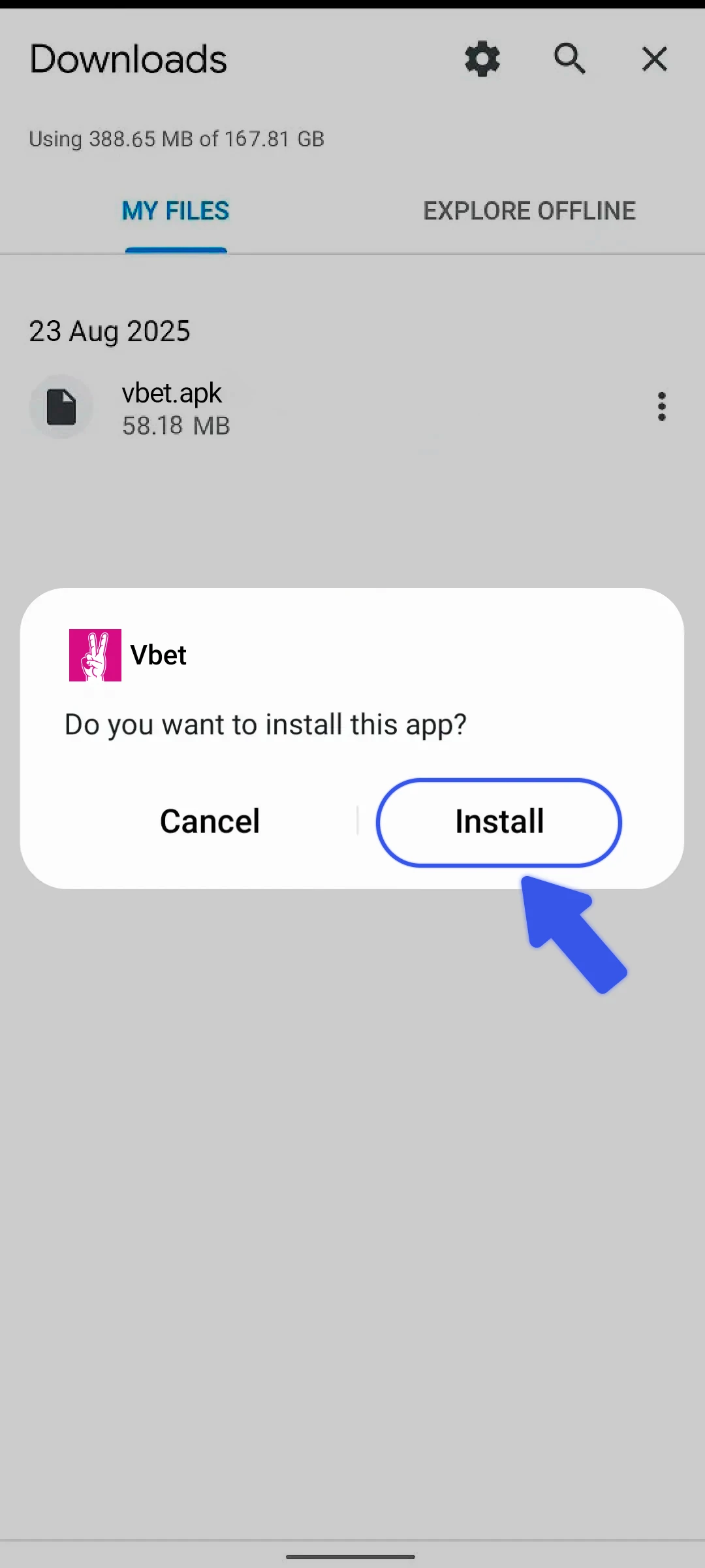 Press install when prompted.